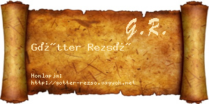 Götter Rezső névjegykártya
